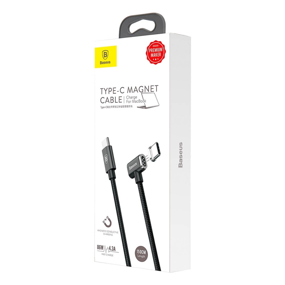 Baseus magnetiga laadimiskaabel Type-C kuni Type-C 1,50m 4,3A andmekaabel
