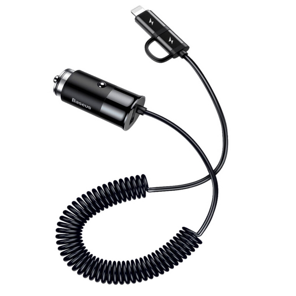 Cargador de coche 4,8A vehículo 2 en 1 Cable Apple Lightning tipo C (1,5 m)