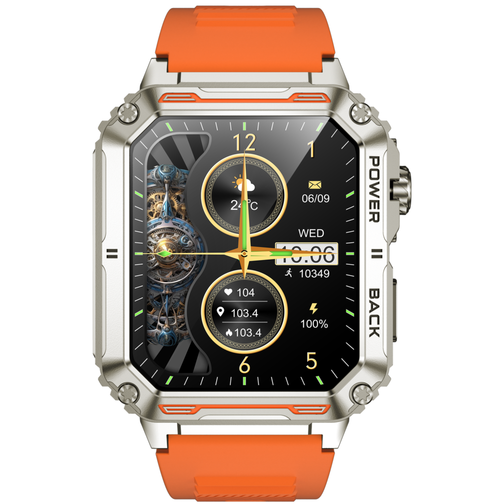 Smartwach Rugged Mens Outdoor Recreation VD38-Silver