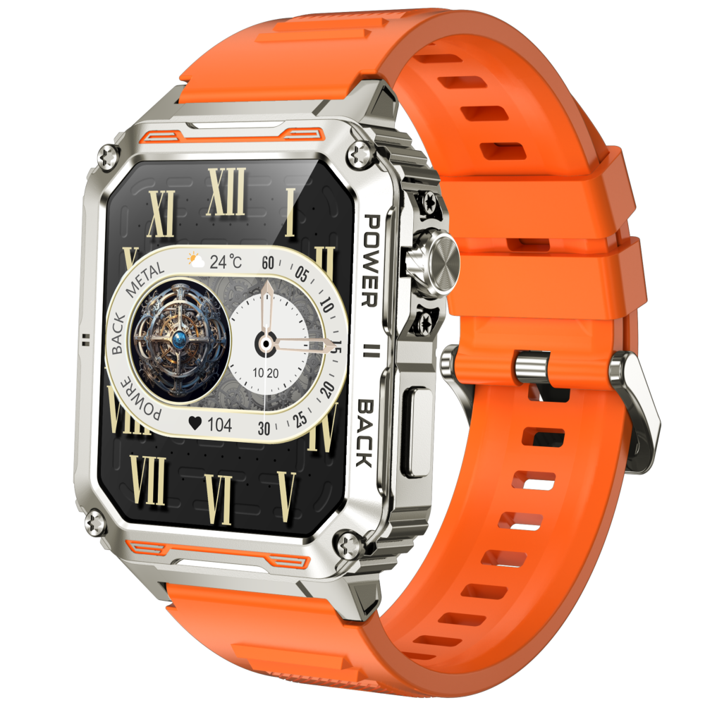 Smartwach Rugged Mens Outdoor Recreation VD38-Silver