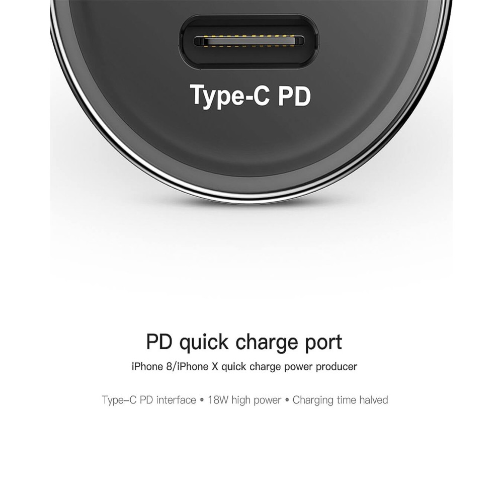 DUOS autolader QC 3.0 & PD 3.0 Max 36W USB C / Lightning kabel 1M