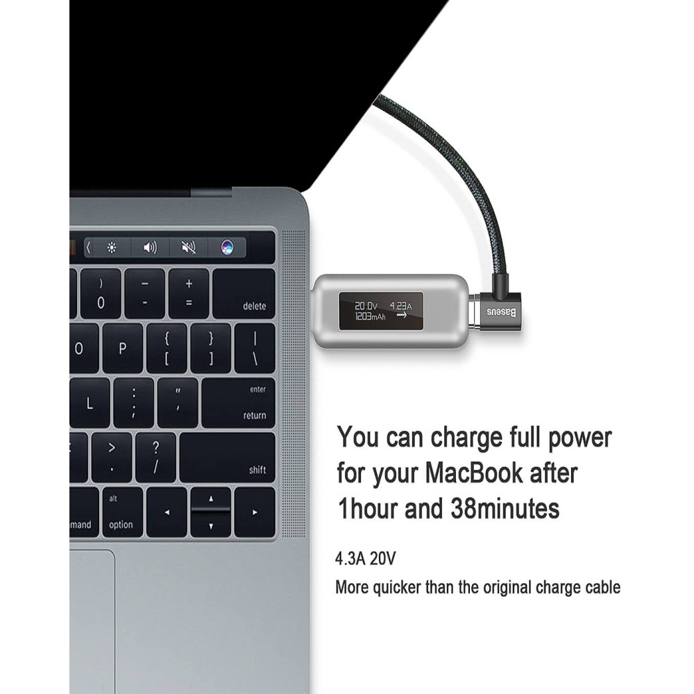 Baseus magnetiga laadimiskaabel Type-C kuni Type-C 1,50m 4,3A andmekaabel