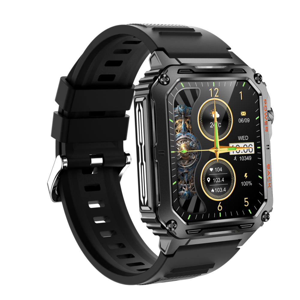 Smartwach Rugged Mens Outdoor Recreation VD38-Black