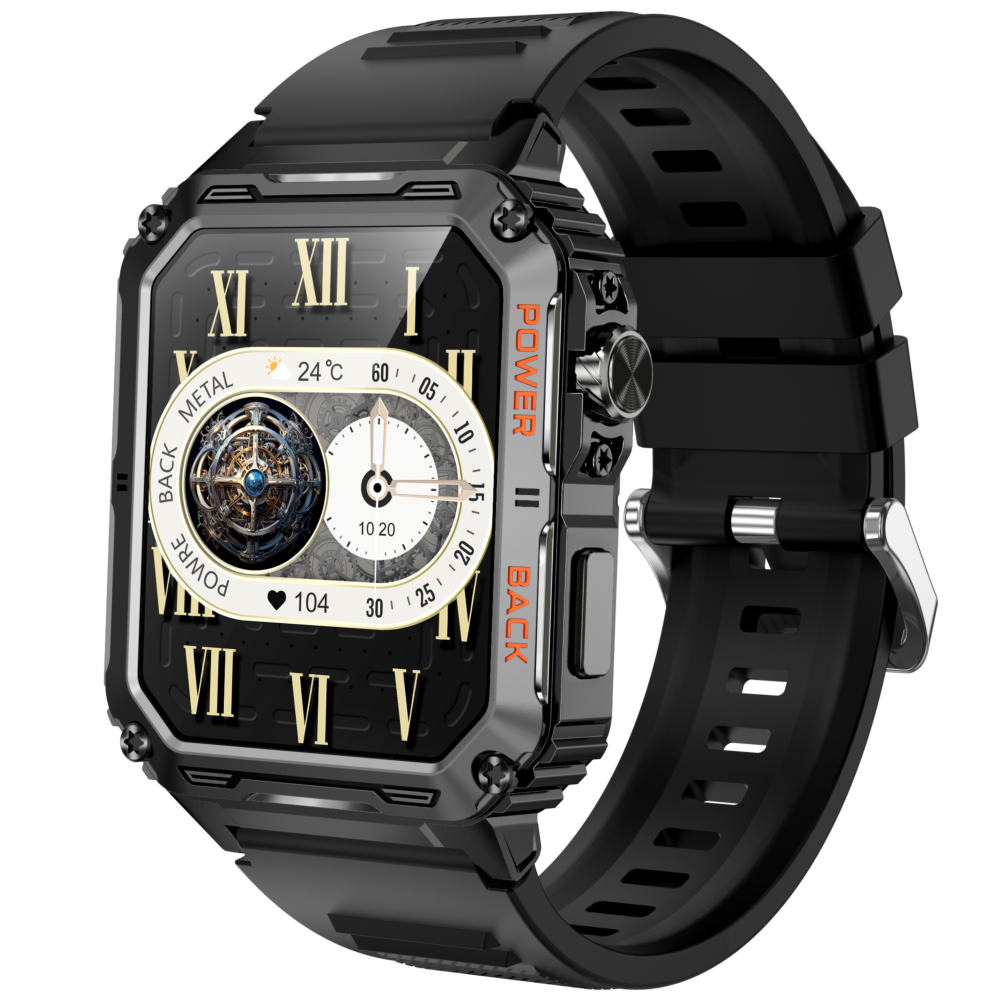 Smartwach Rugged Mens Outdoor Recreation VD38-Black