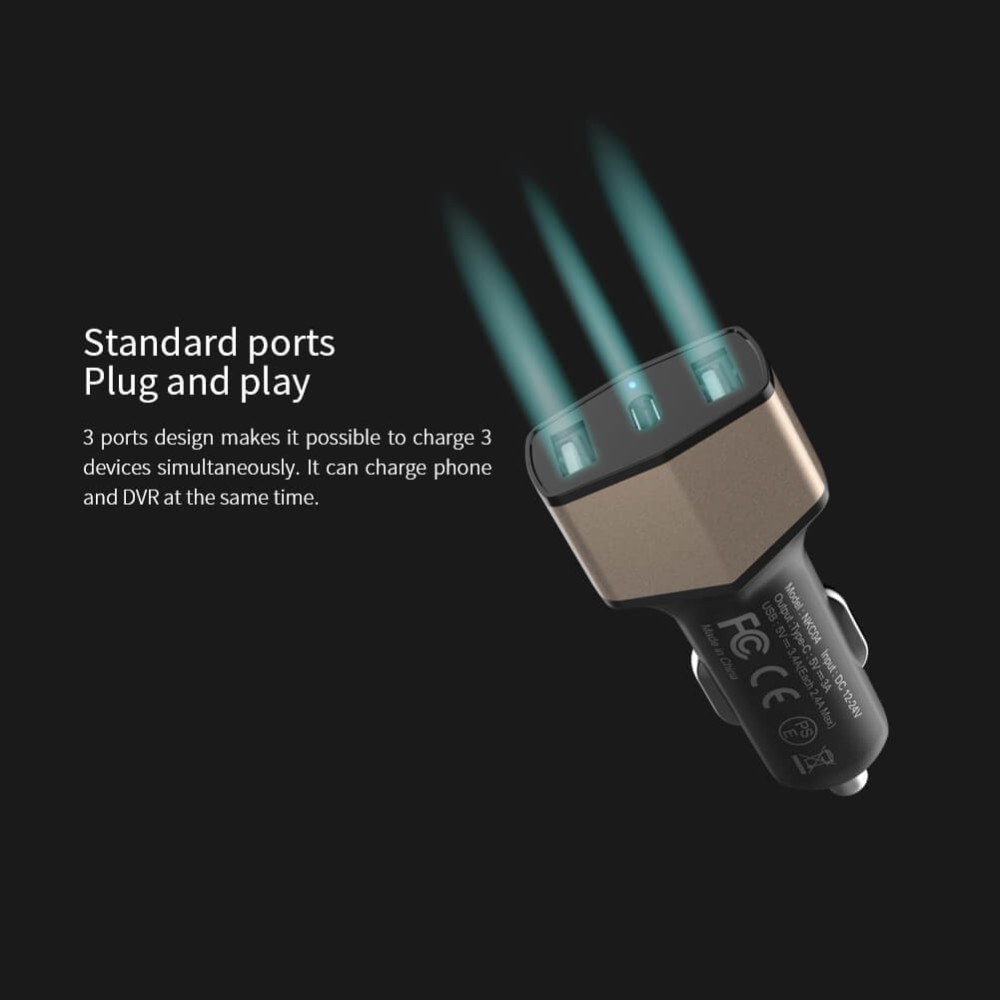 Celerity autolaadija QC 3.0 Max 6.4A 32W (3USB)