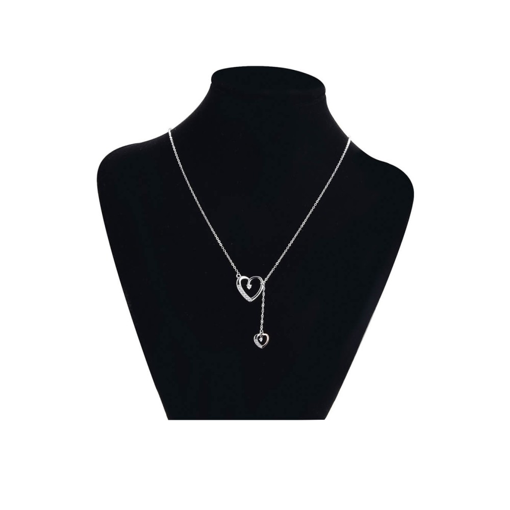 Ciondolo cuore in argento 925 con pietra zirconi con collana JN7645