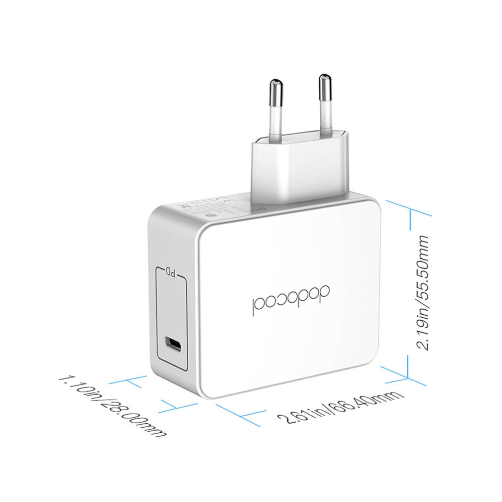 Dodocool DC58 oplader Type-C 3A, 45W, Power Delivery 3.0