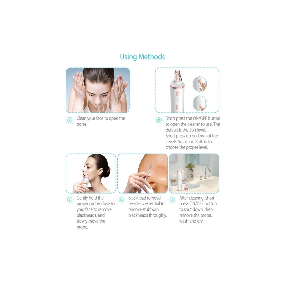 Eunon odstraňovač černých teček sací čistič pórů s bezdrátovou nabíjecí stanicí