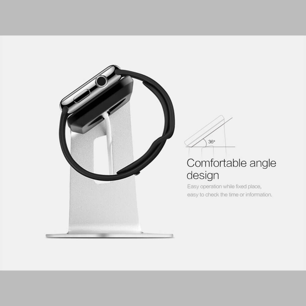 Estación de acoplamiento para cargador Qi con soporte Apple Watch C Aluminio
