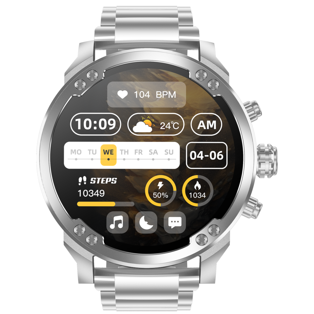 Mode Hybride Smartwatch Mannen Vrouwen Activiteit Tracker VS53-Zilver