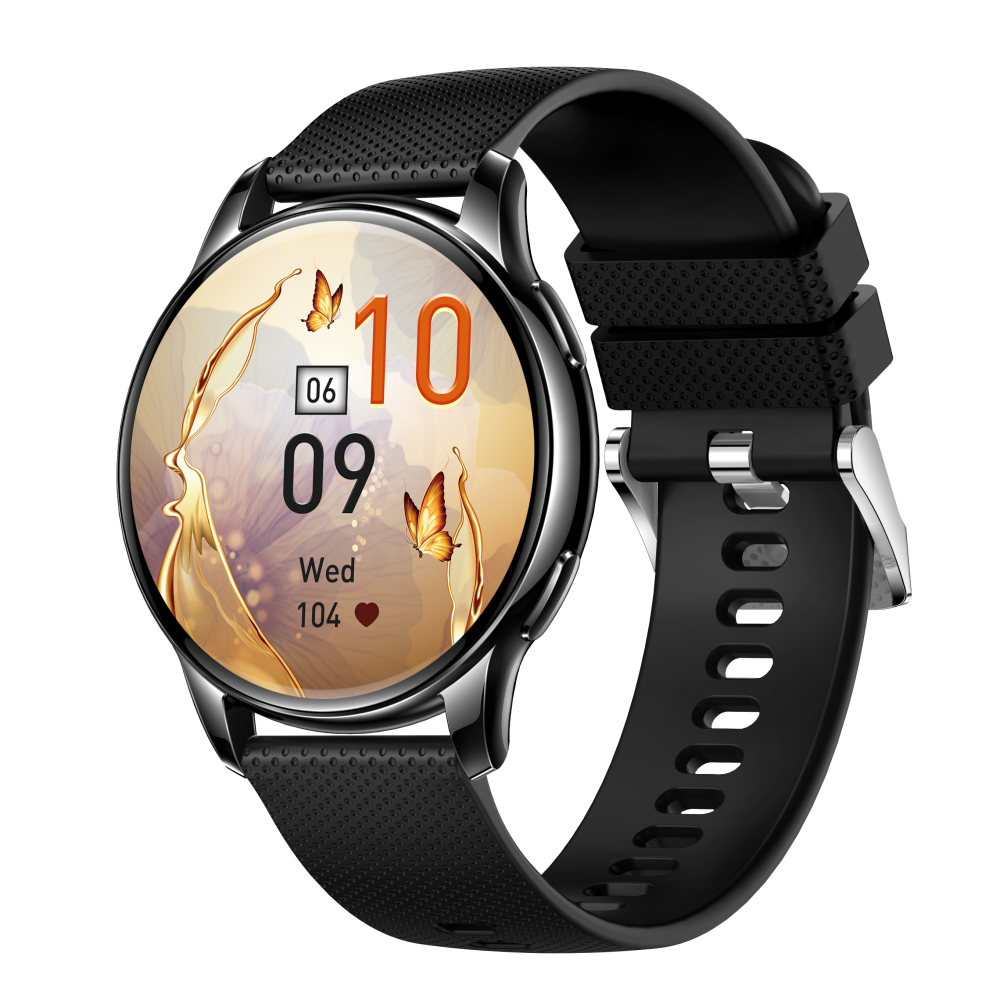 Modni hibridni pametni sat za muškarce i žene za praćenje aktivnosti VL39 PRO-crni-silicij