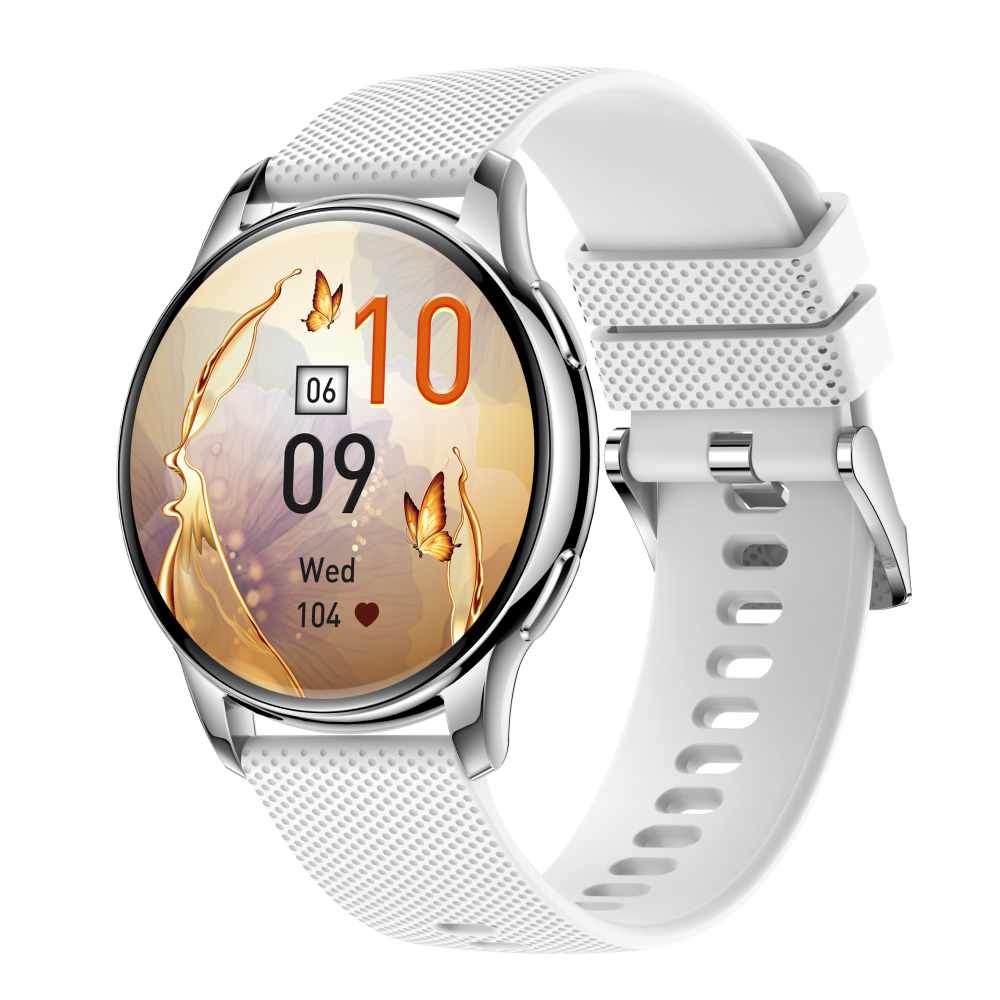 Mode Hybride Smartwatch Mannen Vrouwen Activiteit Tracker VL39 PRO-Wit-Silicon