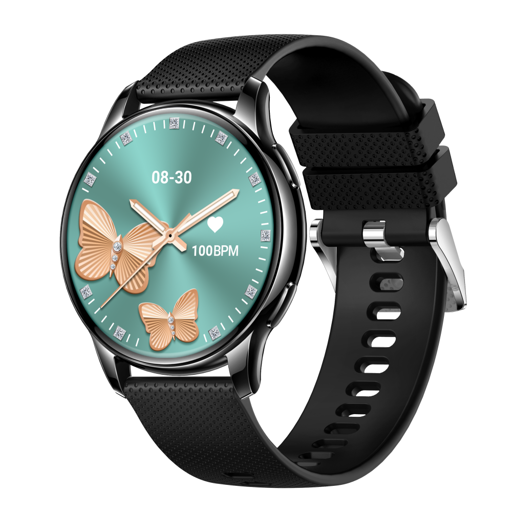 Modni hibridni pametni sat za muškarce i žene za praćenje aktivnosti VL39 PRO-crni-silicij