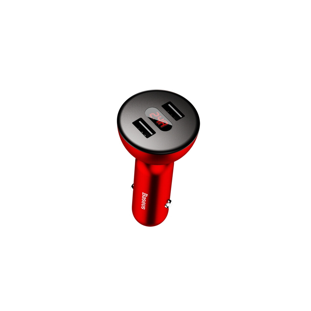 Cargador de coche digital con rotación de 360° dual USB QC 3.0