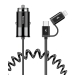 Ładowarka samochodowa 4,8 A, pojazd 2 w 1, kabel Apple Lightning typu C (1,5 m)