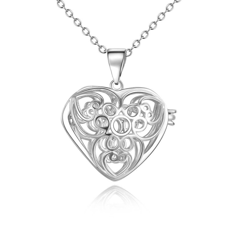 Colgante corazón plata 925 con collar