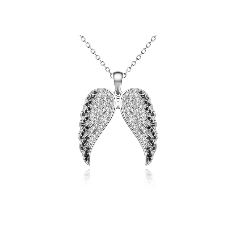 Engelenvleugels hanger 925 zilveren zirkonia steen met collier