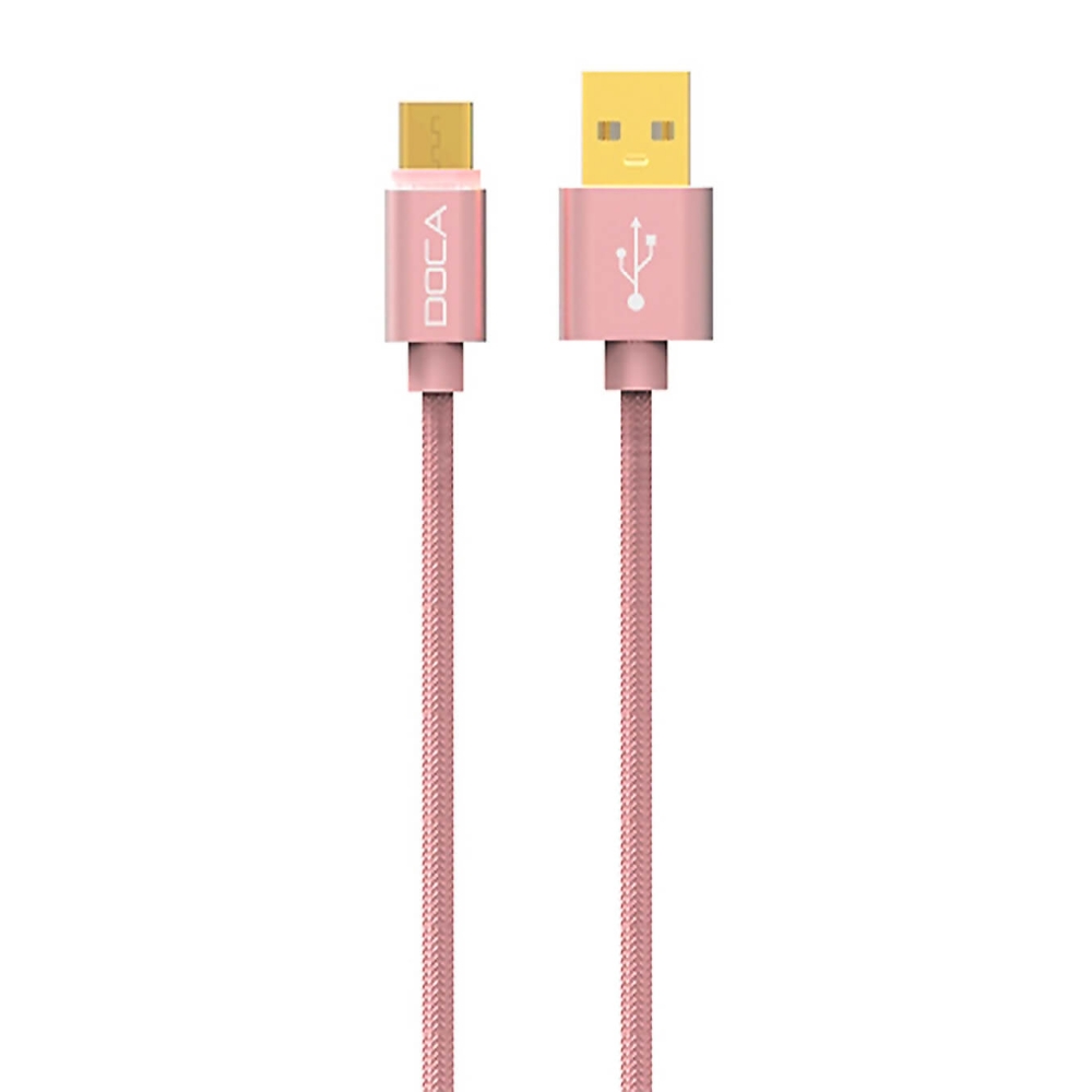 Cable Doca Android USB a tipo C 1m 2.4A Cable de datos -Rosa