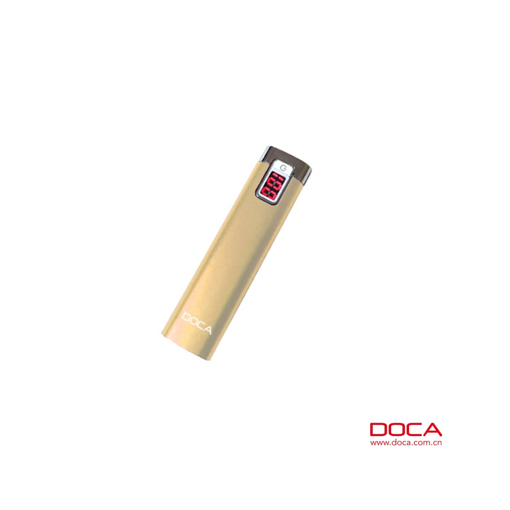 DOCA D516 Power Bank med 2600mAh Mini Portable-Gold