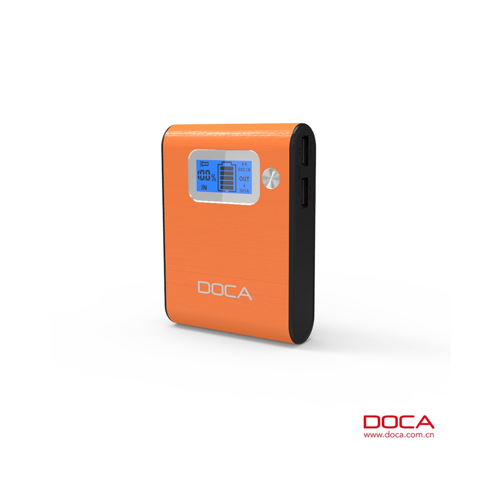 Power bank DOCA D565 con 8400mAh naranja