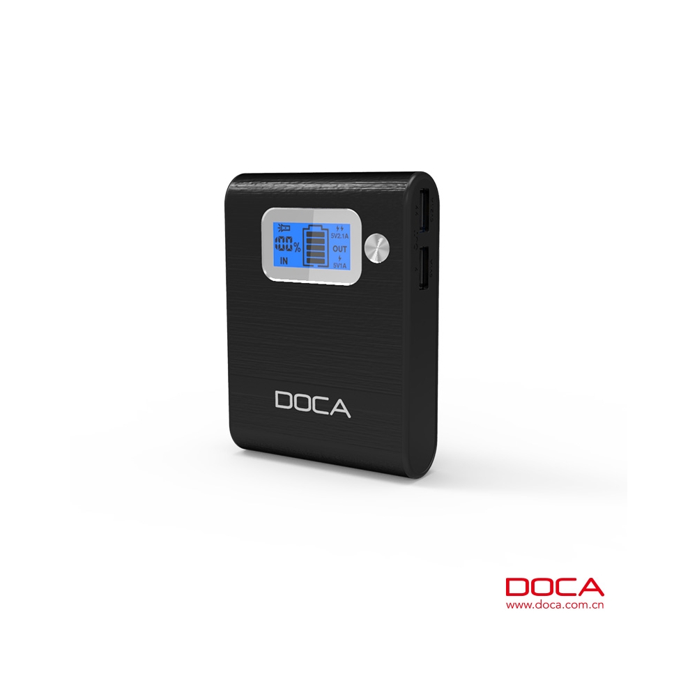 DOCA D565 powerbank med 8400mAh-svart
