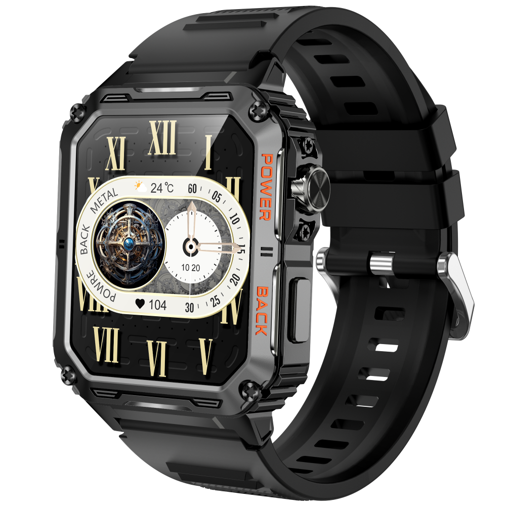 Smartwach Rugged Mens Outdoor Recreation VD38-Black