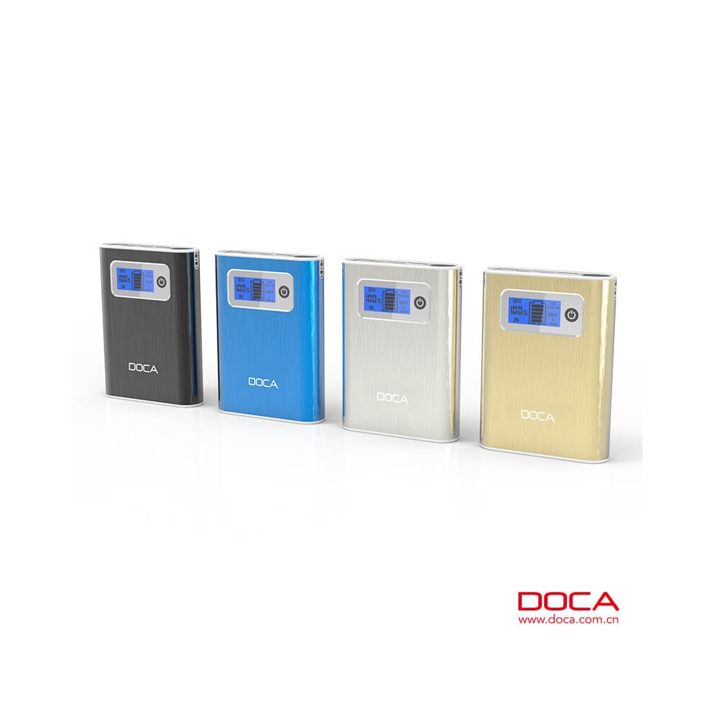 DOCA D568 10400mAh powerbank med LCD-display