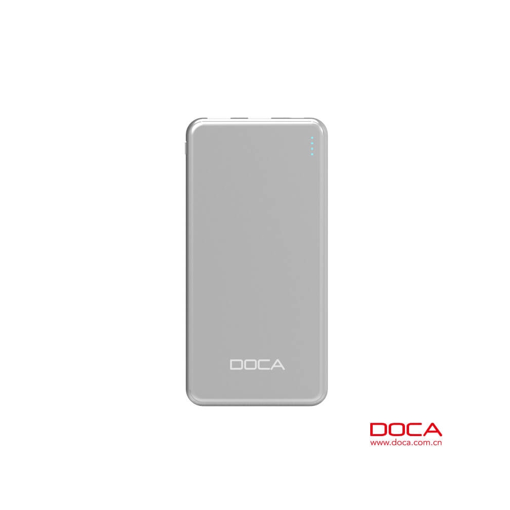 DOCA D607 10.000mAh Powerbank Ultradünn-Grau