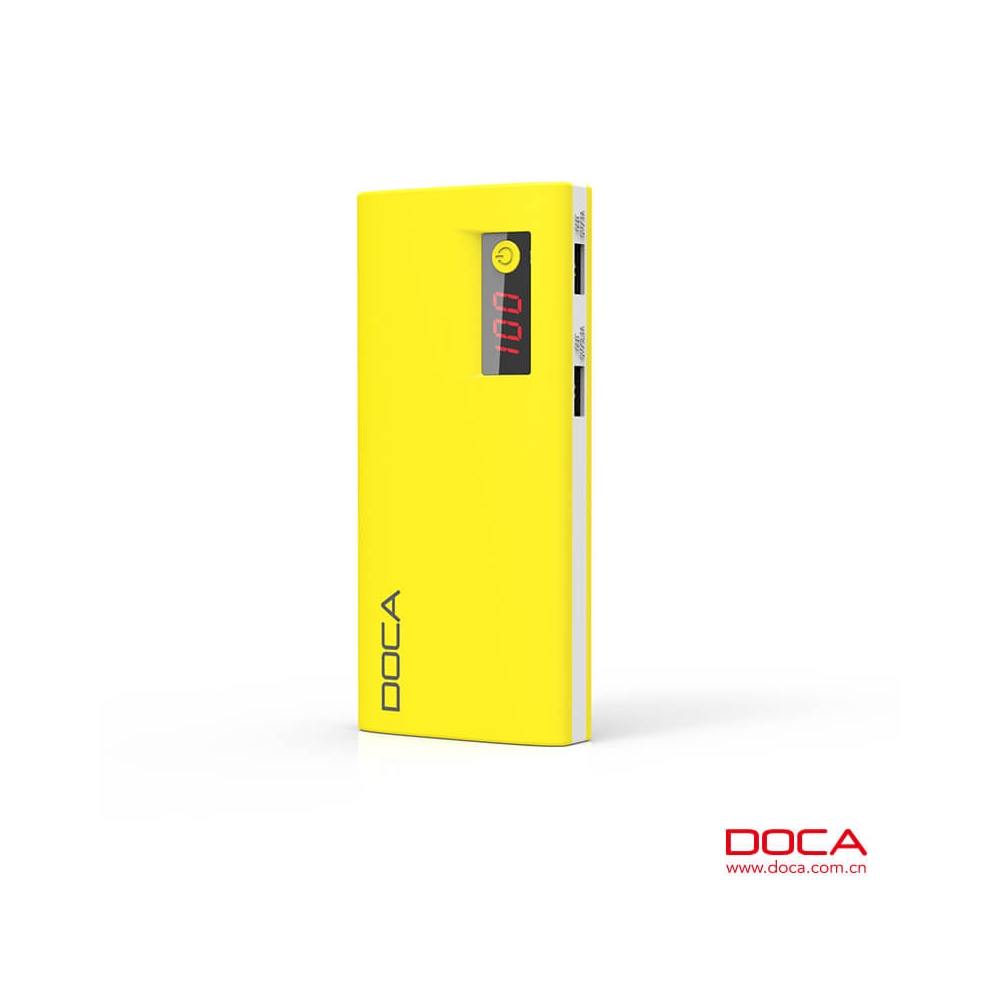 Power bank DOCA D566B 13.000mAh con pantalla LCD-amarillo
