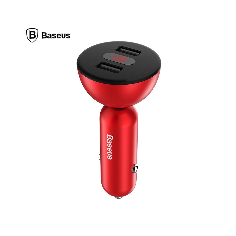 Digital car charger 360° rotation dual USB QC 3.0
