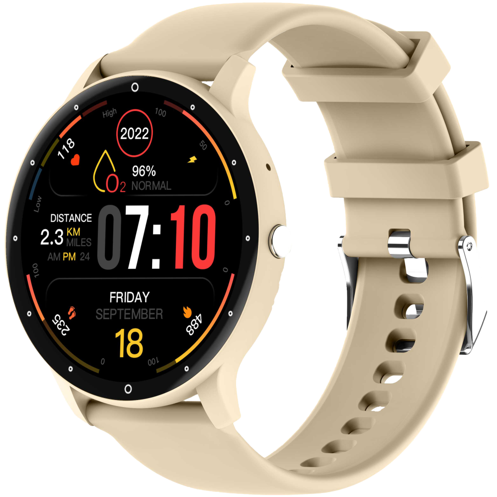 Mode Hybride Smartwatch Mannen Vrouwen Activiteit Tracker-Beige