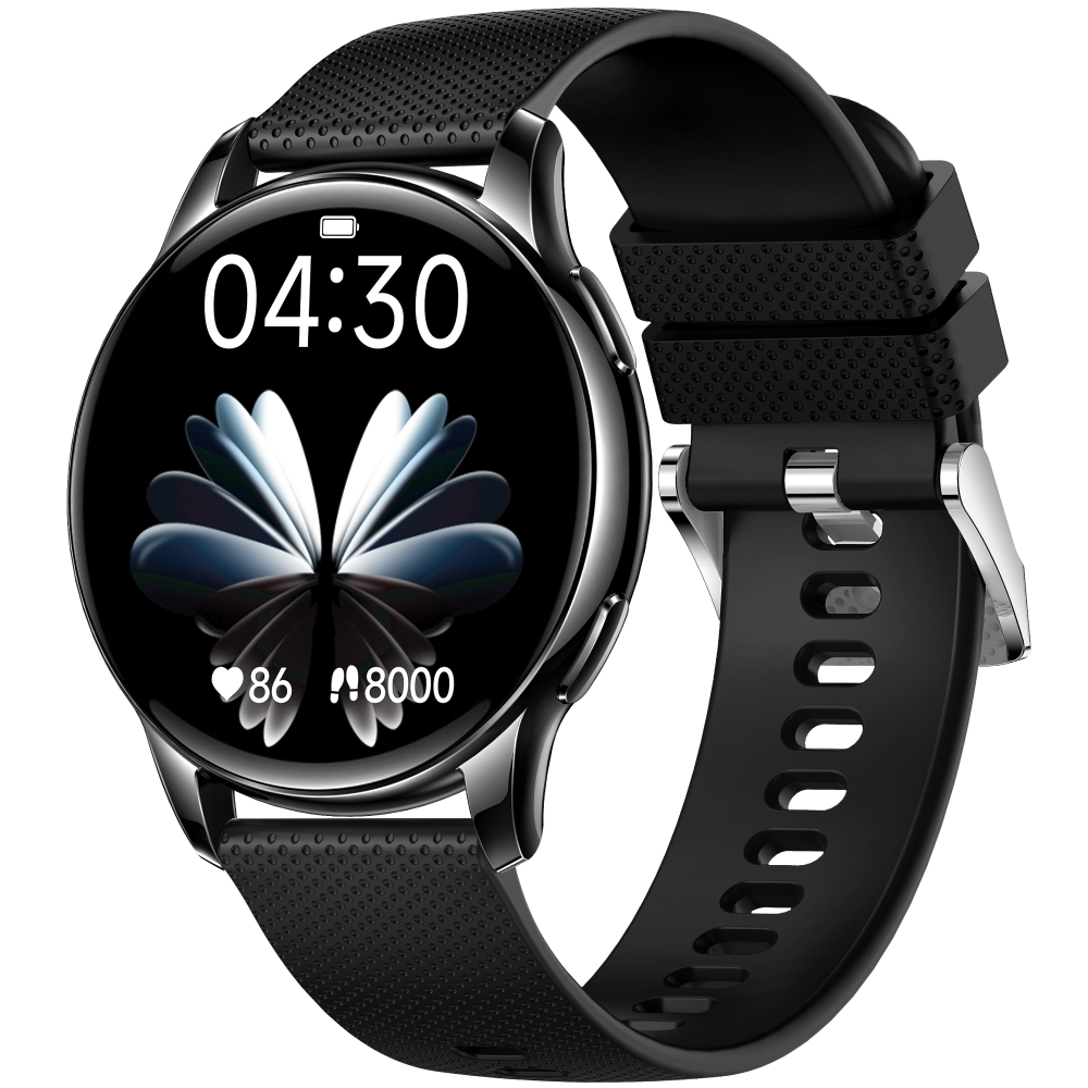Fashion Hybrid Smart Watch Men Women Activity Tracker VL39 PRO-Black-Silicon