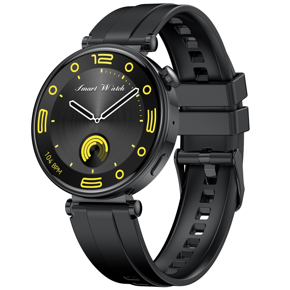 Mode Hybrid Smart Watch Mænd Kvinder Activity Tracker VL41-Sort-Silicon