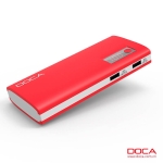 DOCA D566B 13.000mAh powerbank met LCD display rood