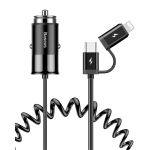 Car charger 4.8A vehicle 2 in 1 Type C Apple Lightning cable (1.5m)