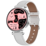 Fashion Hybrid Smart Watch Men Women Activity Tracker VL41-White-Leather
