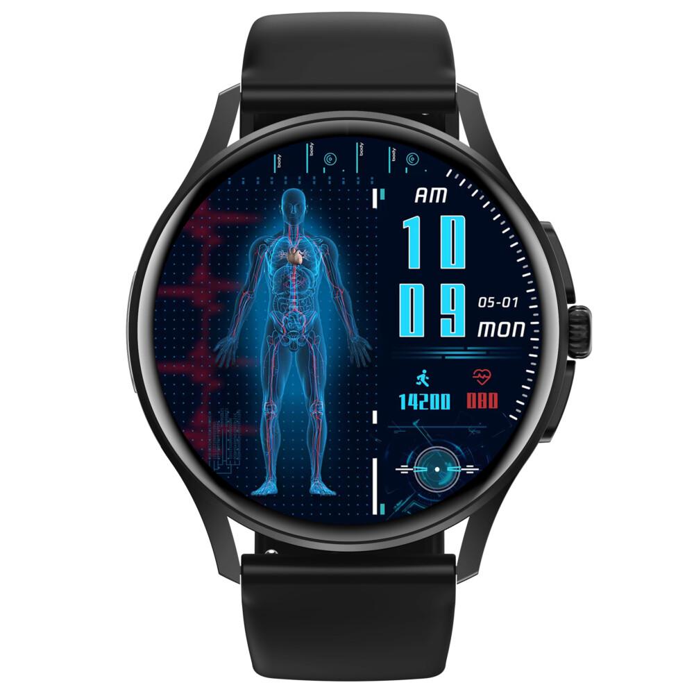 Smart Watch Android Health ECG PPG Wrist Monitoring VE15-Black