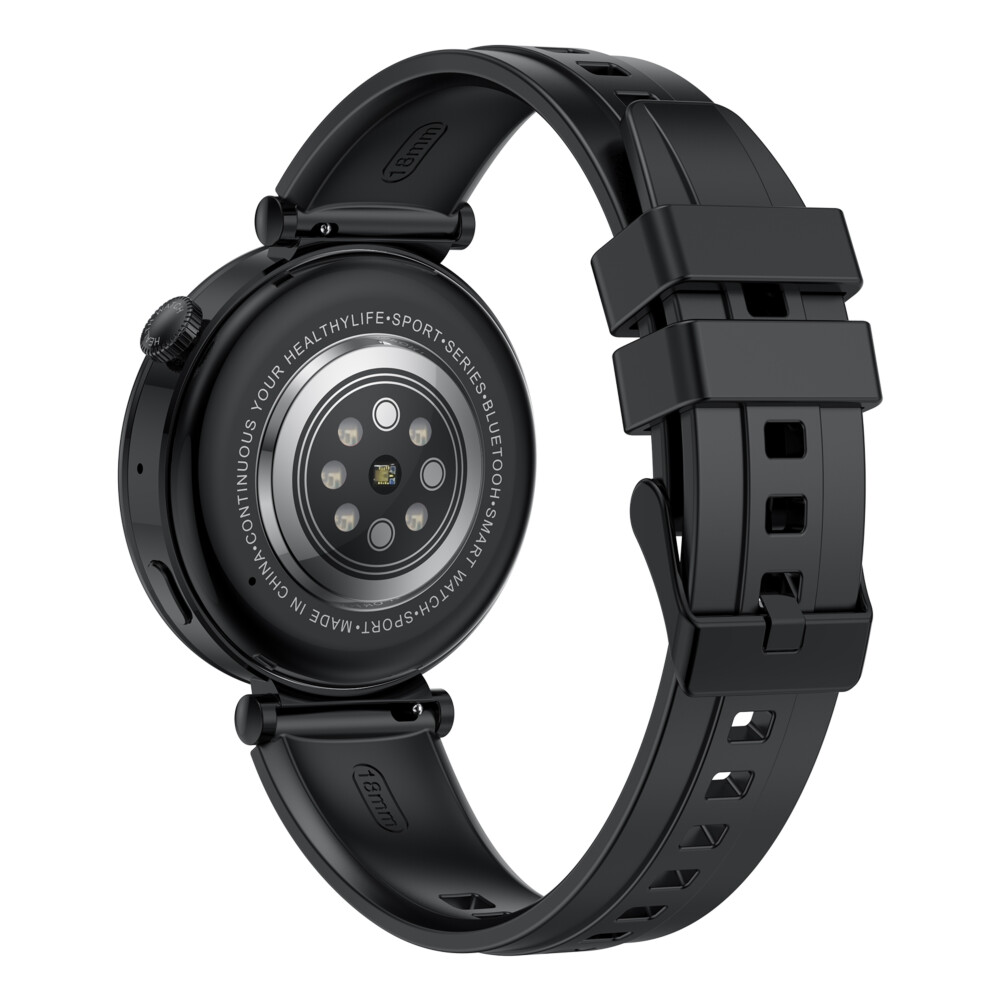 Reloj inteligente híbrido de moda para hombres y mujeres con rastreador de actividad VL41, color negro y silicona
