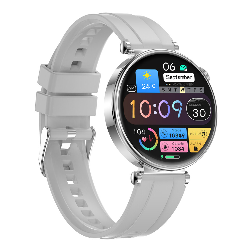 Mode Hybride Smartwatch Mannen Vrouwen Activiteit Tracker VL41-Zilver-Silicon