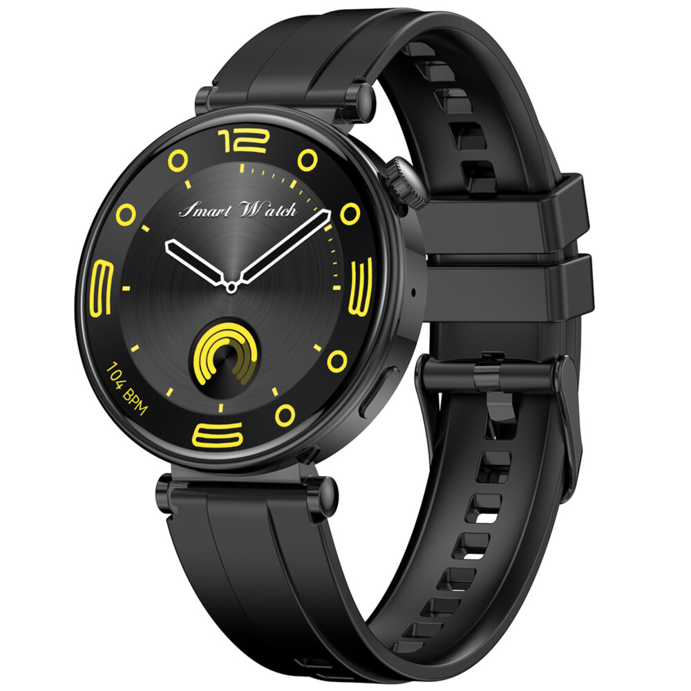 Reloj inteligente híbrido de moda para hombres y mujeres con rastreador de actividad VL41, color negro y silicona