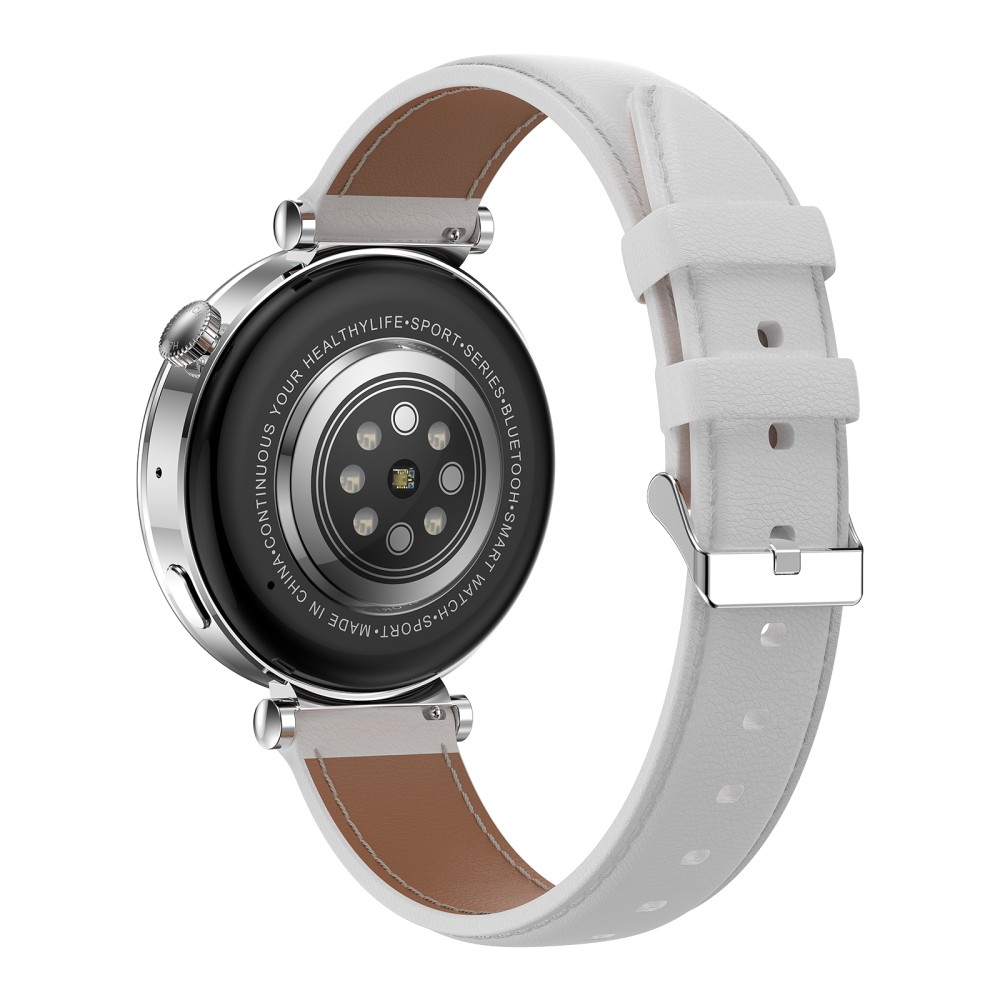Mode Hybride Smartwatch Mannen Vrouwen Activiteit Tracker VL41-Wit-Leer
