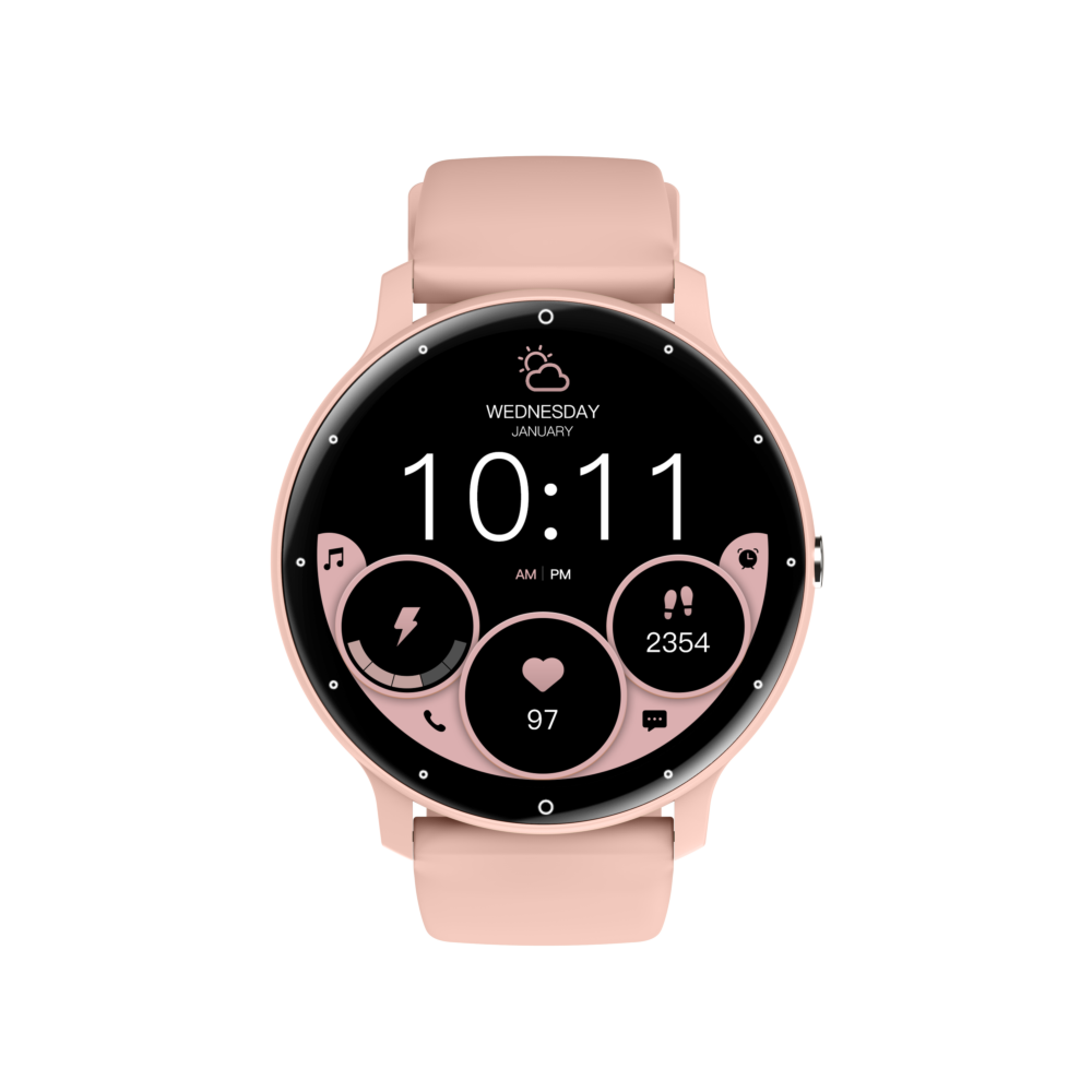 Modische Hybrid-Smartwatch für Herren und Damen, Aktivitätstracker, Rosa