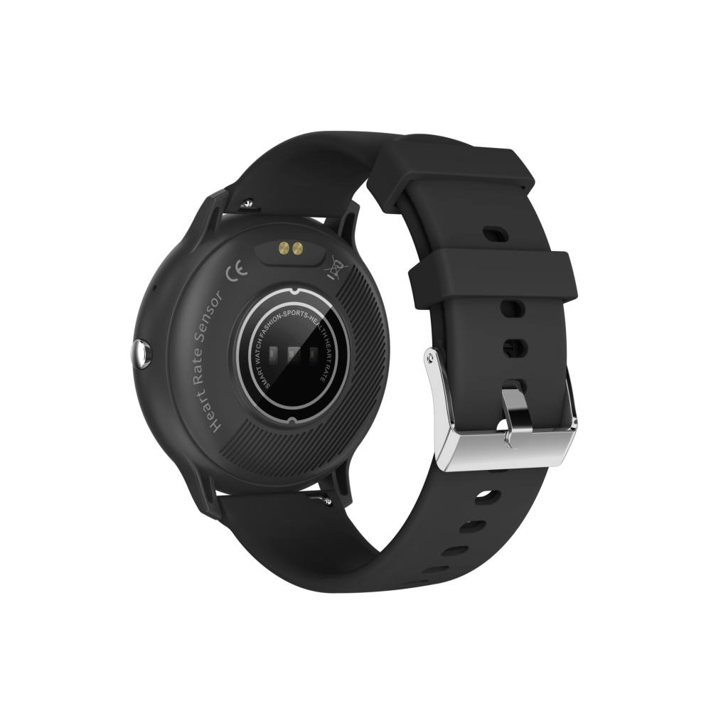 Reloj inteligente híbrido de moda para hombres y mujeres con seguimiento de actividad, color negro